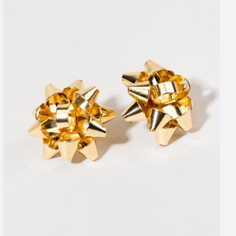 BOGO! Christmas Gift Bow stud Earrings in Gold Color - NEW Boutique